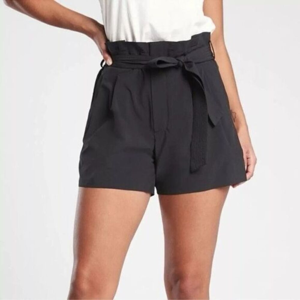 Athleta Black Paperbag Waist Athletic Shorts